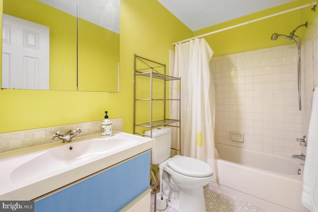 7719 Haines Ct, Laurel, MD 20707 - full bath with tile patterned floors, shower / tub combo, and vanity