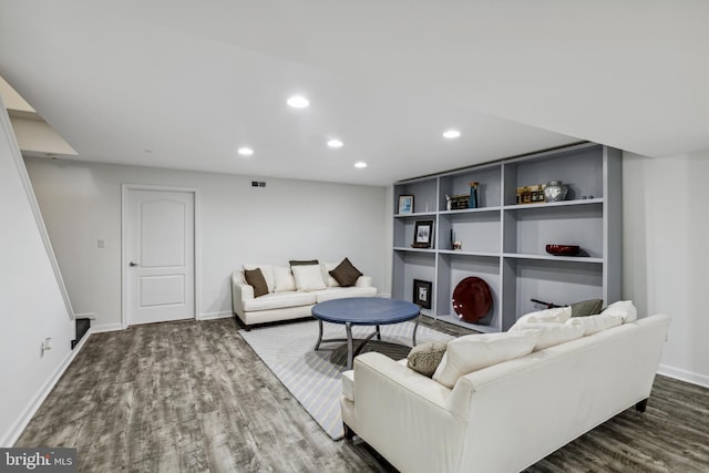 31746 Chablis Ln Unit 71, Lewes, DE 19958 - living area with dark wood finished floors, recessed lighting, and baseboards