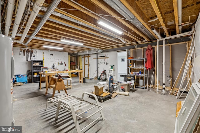 31746 Chablis Ln Unit 71, Lewes, DE 19958 - unfinished below grade area with a workshop area and water heater