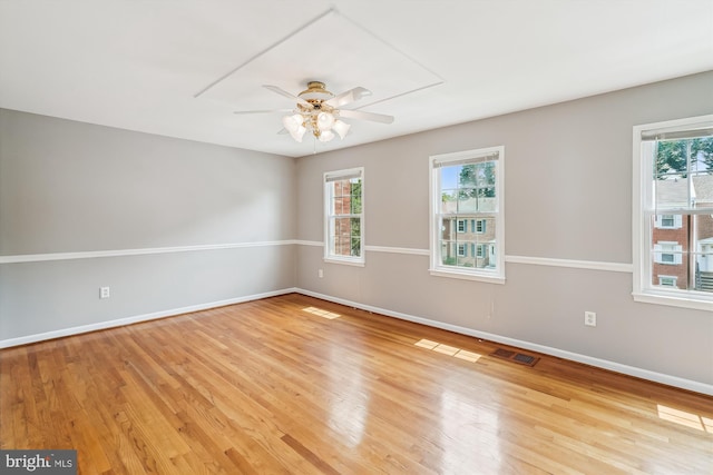 9523 Greencastle Ln, Lorton, VA 22079 - spare room featuring a ceiling fan, light wood finished floors, and baseboards