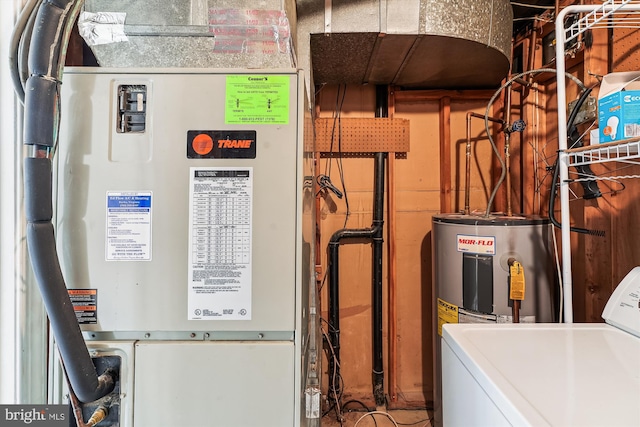 9523 Greencastle Ln, Lorton, VA 22079 - utility room with washer / dryer, heating unit, and water heater
