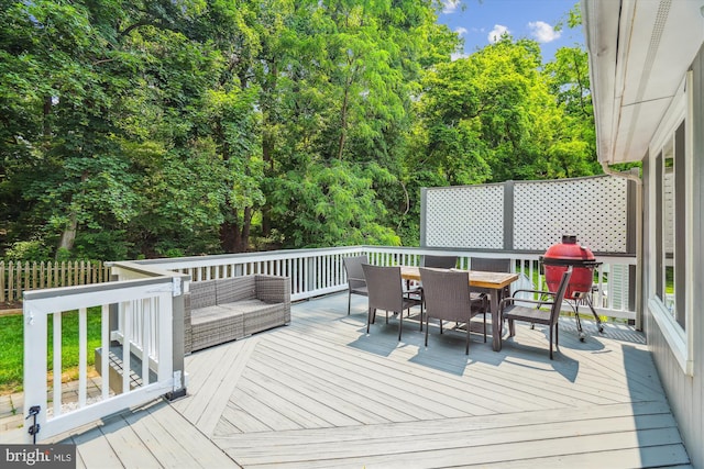 10105 Meredith Ave, Silver Spring, MD 20910 - wooden deck featuring outdoor dining area