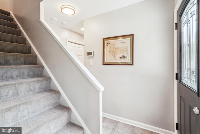 10105 Meredith Ave, Silver Spring, MD 20910 - entrance foyer featuring stairs, baseboards, and light tile patterned floors