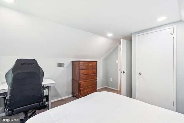 10105 Meredith Ave, Silver Spring, MD 20910 - bedroom with baseboards, vaulted ceiling, recessed lighting, and carpet