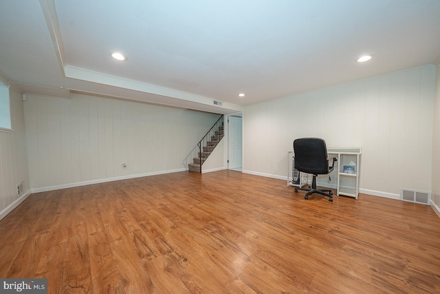 3852 Conshohocken Ave, Philadelphia, PA 19131 - unfurnished office with wood finished floors, recessed lighting, and baseboards