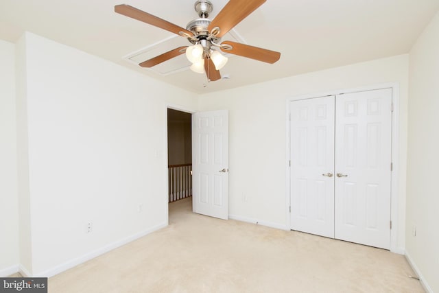 9573 5th Pl, Lorton, VA 22079 - unfurnished bedroom featuring light colored carpet, a closet, and a ceiling fan