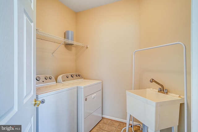5968 Manorview Way, Alexandria, VA 22315 - laundry room featuring separate washer and dryer and light tile patterned flooring
