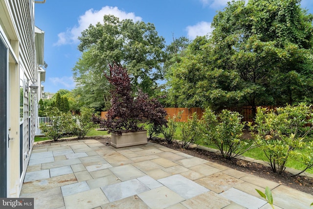 5968 Manorview Way, Alexandria, VA 22315 - fenced backyard featuring a patio area