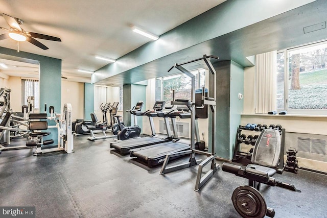4200 Cathedral Ave NW Unit 1112, Washington, DC 20016 - gym featuring a ceiling fan