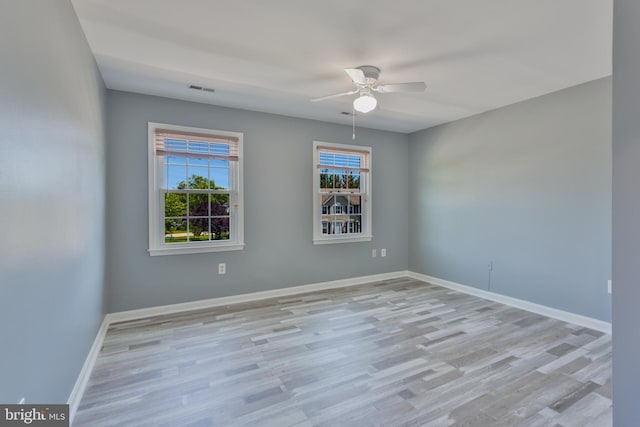 4109 Leisure Dr, Temple Hills, MD 20748 - spare room featuring a ceiling fan, wood finished floors, and baseboards