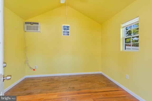 4109 Leisure Dr, Temple Hills, MD 20748 - unfurnished room featuring ceiling fan, wood finished floors, lofted ceiling, and baseboards