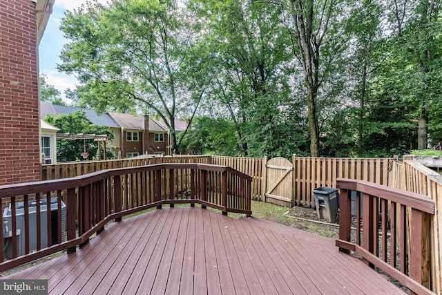 10447 Carriagepark Ct, Fairfax, VA 22032 - wooden terrace featuring a gate and a fenced backyard