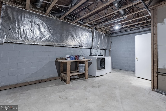 10447 Carriagepark Ct, Fairfax, VA 22032 - unfinished basement featuring washer and dryer