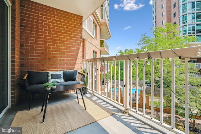 3101 N Hampton Dr Unit 314, Alexandria, VA 22302 - balcony with view of pool area