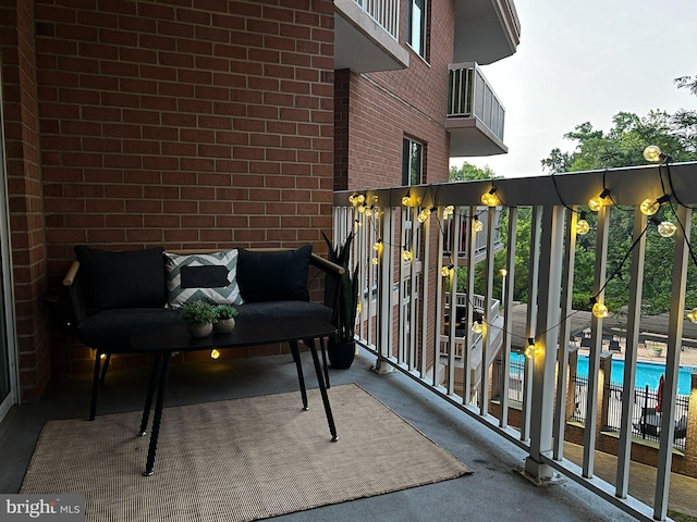 3101 N Hampton Dr Unit 314, Alexandria, VA 22302 - balcony featuring view of pool and outdoor lounge area