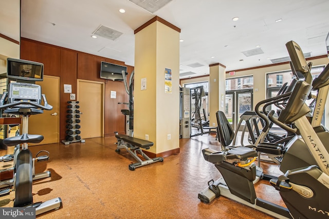 3101 N Hampton Dr Unit 314, Alexandria, VA 22302 - exercise room with recessed lighting and baseboards
