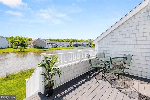 9729 Village Ln Unit 9715C, Ocean City, MD 21842 - deck with a water view, a residential view, and outdoor dining area
