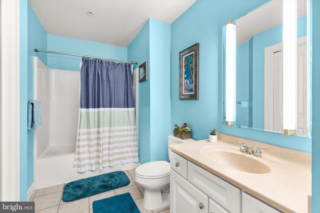 9729 Village Ln Unit 9715C, Ocean City, MD 21842 - bathroom with vanity, toilet, tile patterned flooring, and shower / tub combo with curtain