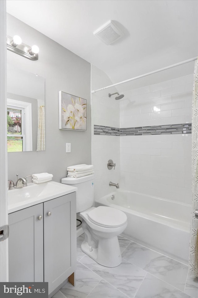 3910 The Alameda, Baltimore, MD 21218 - bathroom with vanity, marble finish floors, and shower / tub combo
