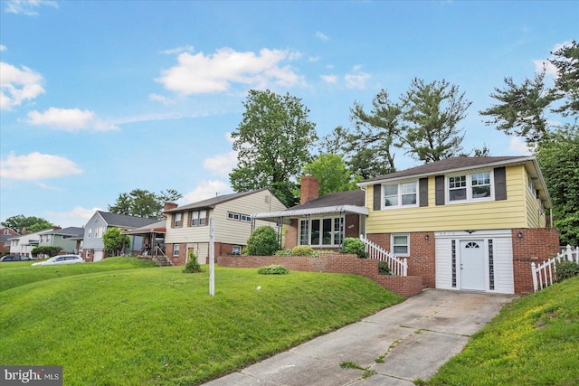 3910 The Alameda, Baltimore, MD 21218 - tri-level home featuring brick siding, a front lawn, stairs, and a residential view