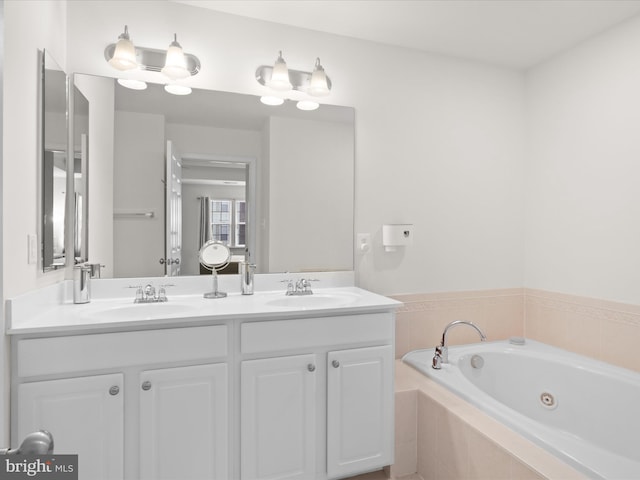 3903 Beeker Mill Pl, Chantilly, VA 20151 - full bathroom featuring double vanity and a tub with jets