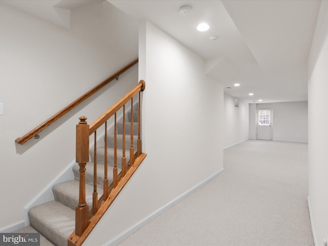 3903 Beeker Mill Pl, Chantilly, VA 20151 - staircase with recessed lighting and carpet flooring