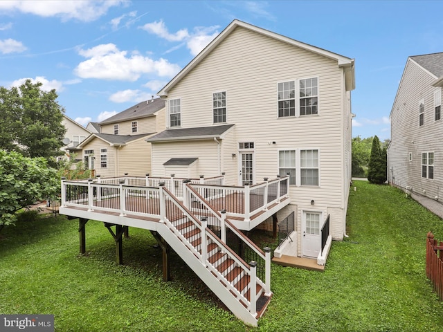 3903 Beeker Mill Pl, Chantilly, VA 20151 - back of house with a wooden deck and a lawn