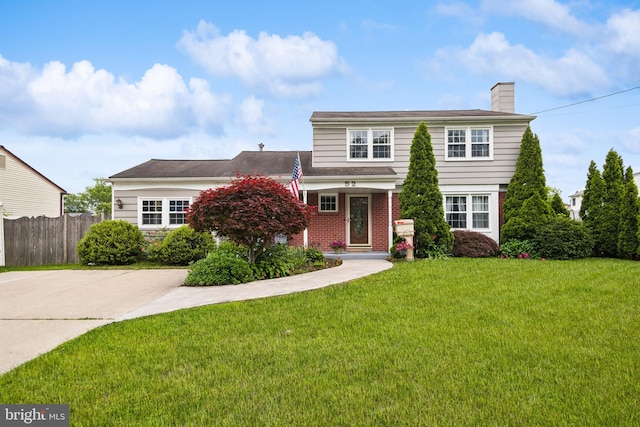 52 Marlborough Ave, Marlton, NJ 08053 - traditional-style house featuring a chimney and brick siding