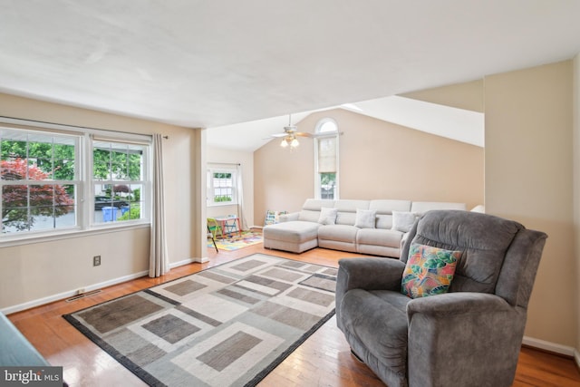 52 Marlborough Ave, Marlton, NJ 08053 - living room with wood finished floors, ceiling fan, and baseboards