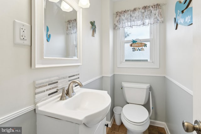 52 Marlborough Ave, Marlton, NJ 08053 - half bathroom featuring vanity, toilet, and baseboards