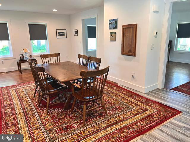 7299 Marshall St, Lincoln, DE 19960 - dining room with wood finished floors, recessed lighting, and baseboards