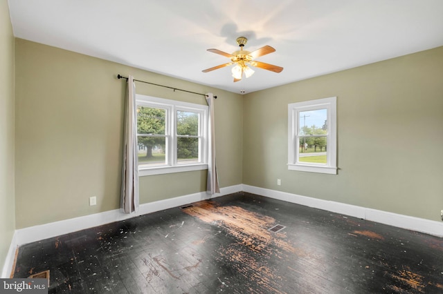 934 Fieldsboro Rd, Townsend, DE 19734 - empty room with hardwood / wood-style floors, ceiling fan, and baseboards