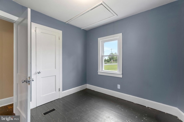934 Fieldsboro Rd, Townsend, DE 19734 - spare room with attic access, baseboards, and dark wood finished floors