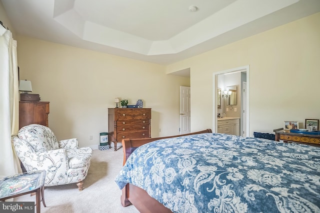 1 Hedge Row Rd, Princeton, NJ 08540 - bedroom with carpet flooring, a raised ceiling, and connected bathroom