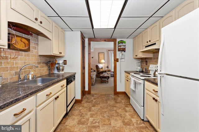 14 Providence Ave, Doylestown, PA 18901 - kitchen featuring white appliances, under cabinet range hood, and cream cabinets