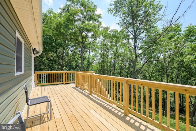 2968 Sulphur Springs Rd, Inwood, WV 25428 - wooden terrace featuring view of wooded area