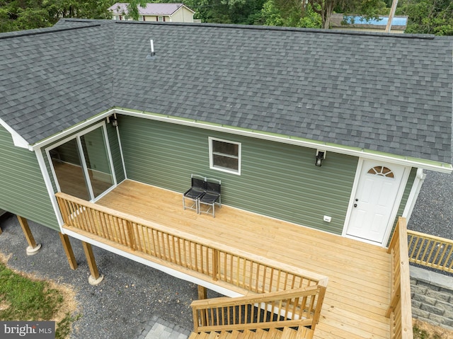 2968 Sulphur Springs Rd, Inwood, WV 25428 - rear view of house with roof with shingles and a deck