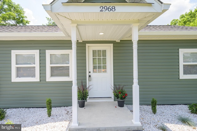 2968 Sulphur Springs Rd, Inwood, WV 25428 - entrance to property with a shingled roof