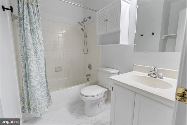 12307 Sandy Point Ct, Silver Spring, MD 20904 - bathroom with shower / bath combo with shower curtain, vanity, and tile patterned flooring