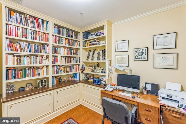 2118 Windrow Dr, Princeton, NJ 08540 - office featuring crown molding and light wood-style flooring