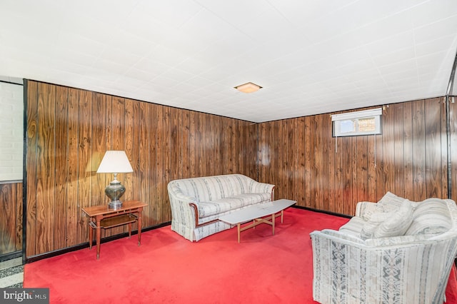 1513 Chapel Hill Dr, Baltimore, MD 21237 - sitting room featuring carpet floors and wooden walls