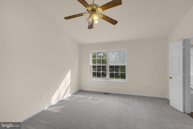 11476 Leland Pl, Waldorf, MD 20601 - carpeted spare room featuring vaulted ceiling, baseboards, and a ceiling fan