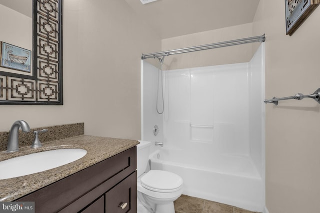 11476 Leland Pl, Waldorf, MD 20601 - bathroom with vanity, toilet, washtub / shower combination, and tile patterned floors