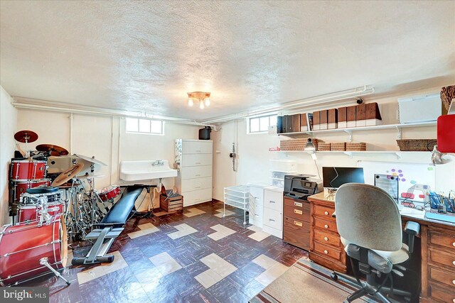 29 S Rockburn St, York, PA 17402 - office space featuring plenty of natural light, tile patterned floors, and a textured ceiling
