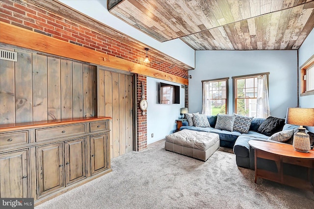 29 S Rockburn St, York, PA 17402 - living area with wood ceiling and carpet floors