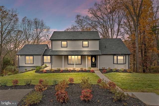 417 Overlook Dr, Front Royal, VA 22630 - traditional-style home featuring a lawn, a porch, and a shingled roof