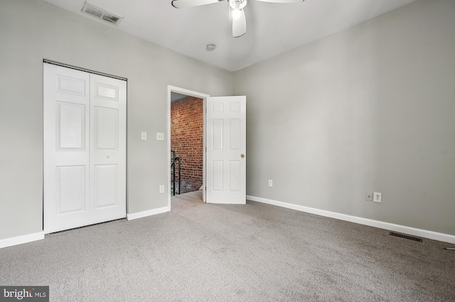 424 N Luzerne Ave N, Baltimore, MD 21224 - unfurnished bedroom featuring carpet flooring, a closet, ceiling fan, and baseboards
