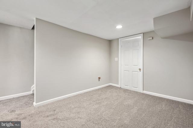 424 N Luzerne Ave N, Baltimore, MD 21224 - finished below grade area featuring carpet flooring, recessed lighting, and baseboards