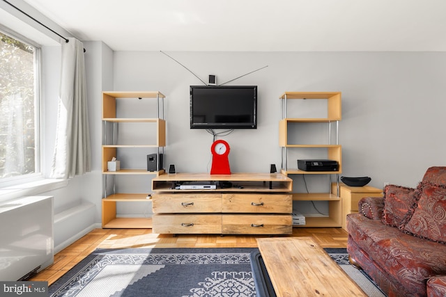 4100 W St NW Unit 314, Washington, DC 20007 - living room featuring plenty of natural light and heating unit