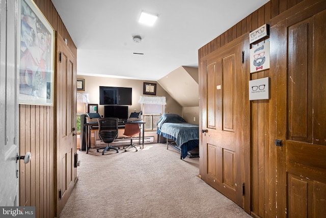19 W Ave, Woodstown, NJ 08098 - carpeted bedroom with a desk and wooden walls